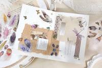 3 hojas de adhesivo decorativo de plumas de pájaros Dragoy, conjunto de pegatinas para álbum de recortes, diario, cuaderno, planificador - details 2