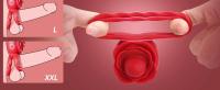 Anillo sexual vibrador para adultos, juguete rosa para hombres y mujeres, estimulador Oral del clítoris para lamer 10 lenguas para parejas - details 3