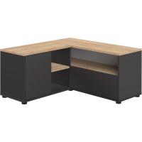 mesa de TV esquinera, blanco y roble natural, 90x90x45 cm - details 10