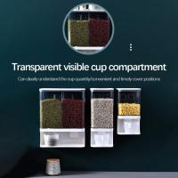 Dispensador de alimentos secos montado en la pared, contenedor de almacenamiento de cereales, contenedores de almacenamiento de cocina de arroz C - details 5