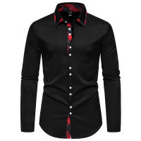 Camisa de Cuadros a Rayas para Hombres Negocios Casuales con Estilo Social Material de Poliéster - details 10