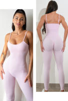Mono de yoga sin costuras Mujer Correa de espagueti Ocio Entrenamiento Gimnasio Leggings Sujetador acolchado Monos de una pieza - details 10