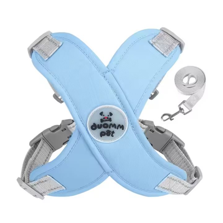 Arnés en forma de X para perro y gato, chaleco reflectante suave y ajustable, transpirable, conjunto de correa - 1