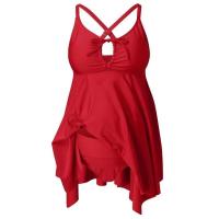 Nuevo Bikini de cintura alta para mujeres embarazadas, traje de baño con falda dividida en cuatro colores y lazo - details 1