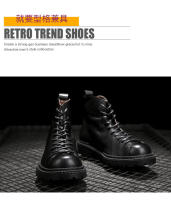 Botas de cuero de alta gama para hombre, zapatos de piel de vaca pura, botas altas de piel de vaca de primera capa - details 17
