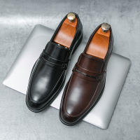 Zapatos formales de negocios para hombre, calzado de cuero PU de tacón bajo, estilo británico, hebilla de Metal a la moda - details 4