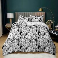 Juego de Cubierta de Edredón de Lujo en Tamaño King Queen Full Twin Ligero Negro y Blanco Estilo Bohemio para Niñas y Niños - details 4