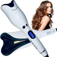 Rizador de pelo eléctrico en espiral en forma de rosa, herramientas de estilismo para rizador de pelo de cerámica con rotación automática Lcd multifunción profesional 360 - details 0