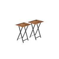 Mesa Auxiliar Estrecha de Madera Rústica Estilo Industrial para Espacios Pequeños - details 4