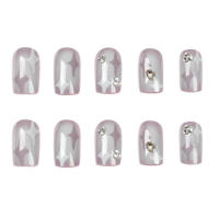Uñas postizas decoradas con diamantes de imitación con radio y grosor adecuados para manicura principiante - details 7