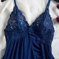 Tirantes de tul exquisitos para mujer, ropa interior de encaje con cuello en V, conjunto de vestido de Tanga semitransparente, camisones de lencería para mujer - details 3