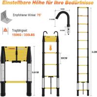 Escalera Telescópica de Aluminio Extensible, Antideslizante, Multiusos Carga de 150kg - details 15