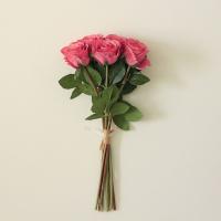 8 cabezas de ramas de rosas artificiales, flores de rosas de simulación realistas hechas a mano, flores falsas de tacto Real, decoración de jardín al aire libre - details 14