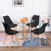 Juego de Mesa de Comedor y Sillas, 1 Mesa Redonda de 80 cm + 4 Sillas Blancas, de Diseño Nórdico - details 101