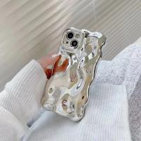 Funda de teléfono con borde rizado ondulado y arrugado chapado de lujo para iPhone 16 15 12 13 14 Pro Max 3D Unevenness cubierta protectora de cámara suave - details 14