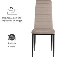 Sillas de Comedor de 4 Piezas Elegantes Resalto Alto, Asiento Ergonómico, Diseño con Costuras Decorativas Material de Piel Sintética, Estructura de Acero - details 33