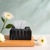 Caja de pañuelos minimalista duradera, caja de pañuelos de plástico impermeable, contenedor de pañuelos blanco y negro a prueba de polvo para dormitorio - details 3