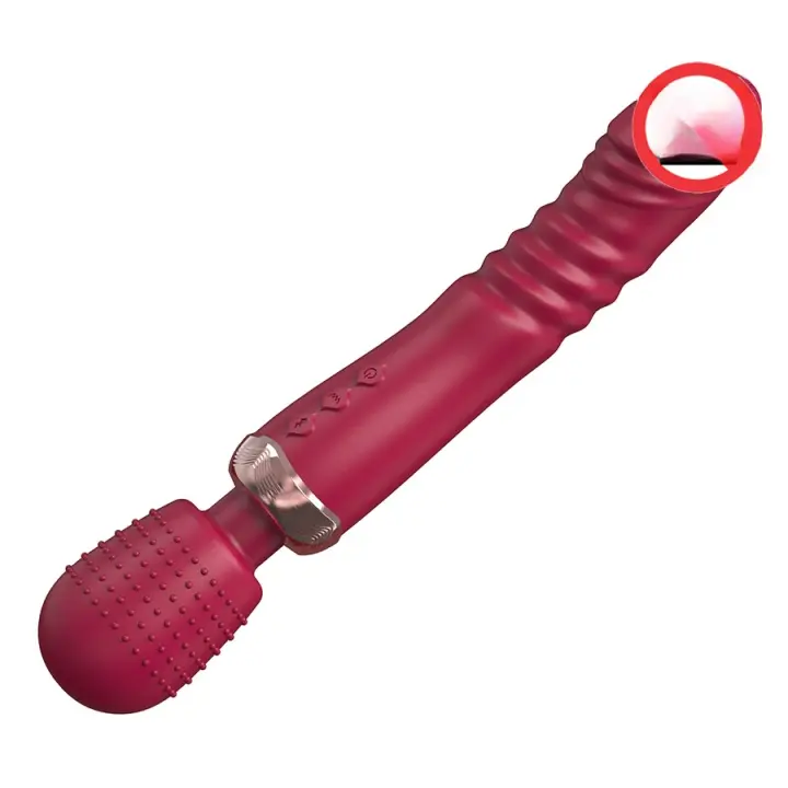 Vibrador de Dildos Telescópico de Silicona Tamaño Grande Tres Motores Masajeador de Couple - 1