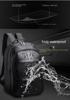 Mochila casual para hombres, mochila de cuero de moda, bolso de computadora de 15,6 pulgadas con patrón de cocodrilo, mochila de viaje - details 2