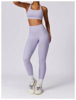 Conjunto de Yoga para Mujer en Rosa Traje Deportivo de Gimnasio con Leggings de Cintura Alta y Sujetador Deportivo de Espalda Cruzada Ropa de Yoga para Mujer Material Exterior de Nylon Adecuado para Primavera/Verano - details 14