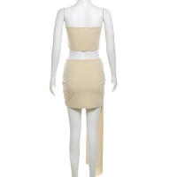 BUNO-Conjunto elegante de 2 piezas de gato extraño para mujer Y2K, Tops sin tirantes con flores de verano + nudo de melocotón a juego a la cadera, ropa para discoteca de vacaciones de tendencia de verano - details 7