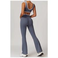 Sujetador deportivo decorativo con contraste y cuello en V, top corto de entrenamiento inalámbrico grueso, ropa deportiva para gimnasio, yoga y correr - details 9