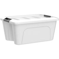 Cajas de Almacenamiento de Plata de 45L con Tapas Duraderas, Apilables para Dormitorio, Armario, Oficina Organizadora de Ropa y Zapatos - details 11