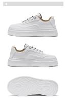 Zapatos Deportivos de Suela Gruesa para Hombres en Primavera Zapatillas Blancas de Cuero Transpirable Zapatos Casuales de Moda para el Hombre - details 11