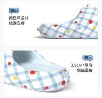 Lindo lindo tiburón azul zapatillas a cuadros ropa exterior de las mujeres hogar fondo grueso antideslizante pareja zapatillas frescas - details 7
