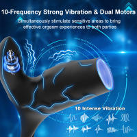Estimulador clitoriano con anillo de gallo con funda para pene vibratorio, extensión vibratoria con anillo para pene y estimulación del punto G de 10 velocidades, funda para mejorar la circunferencia, juguete para adultos para parejas - details 0
