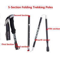 Bastones de escalada telescópicos plegables para exteriores, bastón nórdico ultraligero para ancianos, 5 secciones - details 3