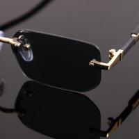 1pc Gafas de hombre cuadradas sin montura, moda casual Hip Hop, lente de PC negro con función de espejo, marco de aleación de metal precioso sin plateado, joyería decorativa para uso ordinario - details 2