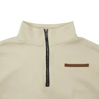 Jersey de cuello alto de terciopelo para hombre, suéter informal de color sólido, media cremallera, talla grande, tendencia de invierno - details 38