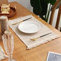 Manteles individuales de lino y algodón con flecos naturales, suaves y sencillos, decoración de mesa, manteles individuales - details 10