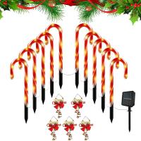 Lámpara Solar de bastón de caramelo, luces solares de atmósfera, iluminación de paisaje, lámpara de jardín de Navidad, LED ESTRELLADO - details 0