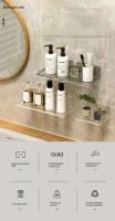 Iluminación para mueble de baño CA, tocador de pared no perforado, soporte para cosméticos y maquillaje, #   3478 - details 0