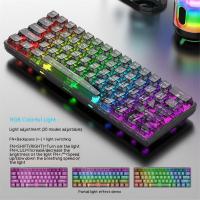 Xunfox-teclado transparente inalámbrico K30Pro, Bluetooth, 3 modos, Hotswao Rgb, retroiluminado, PC, ordenador, hombre, regalos, blanco - details 3