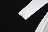 BUNO-monos de malla de retales para mujer, monos Hipster con hombros inclinados, mono acampanado de manga única, ropa de calle de otoño para mujer - details 14