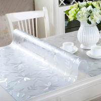 Mantel de vidrio suave, tela de PVC, transparente/mate, resistente al aceite, impermeable, cubierta de comedor de cocina para mesa - details 0
