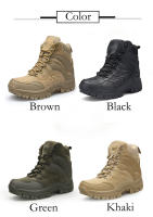 Botas de combate militares tácticas de alta calidad para hombre, zapatos de trabajo de cuero genuino del Ejército de EE. UU., caza, senderismo, Camping y montañismo - details 3