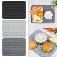 Mantel Individual de silicona para cocina, almohadilla de drenaje antideslizante, soporte plegable para platos, aislamiento térmico, 1 piezas - details 4