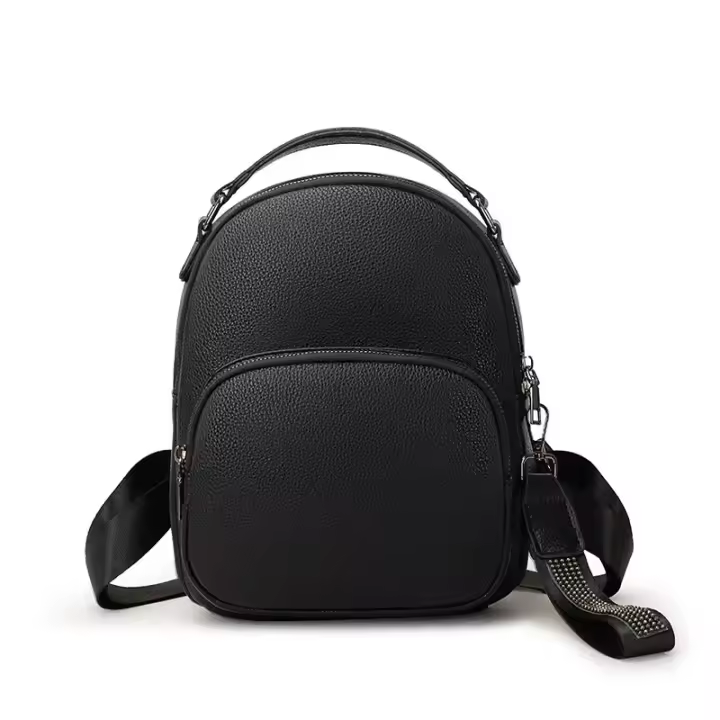 Mochila Mini OKKID Compacta Bolsa de Viaje en Cuero Azul y Amarillo Bolsa de Hombro para Mujeres - 1