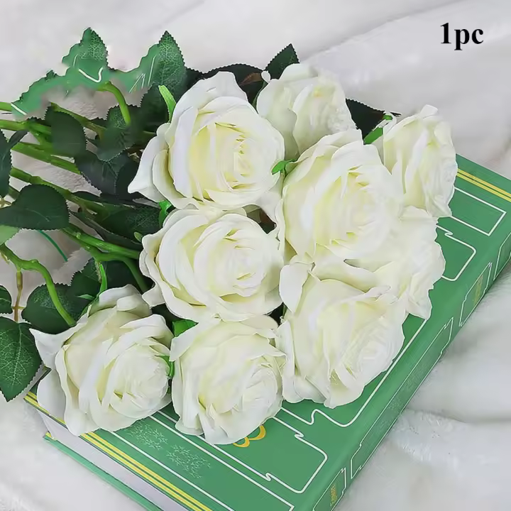 Rosa de imitación de 5 colores para decoración de fiestas, suministros para festivales, ramo de rosas pequeñas, decoración del hogar - 1