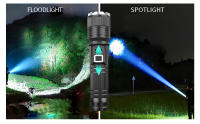 Linterna LED WSSBOND Recargable por USB 30000 Lúmenes Alta Potencia con Pantalla de Energía 1800 Metros de Rayo Largo Impermeable para Camping Senderismo - details 3