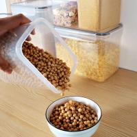 Organizadores de almacenamiento de alimentos con tapa, contenedor de granos, refrigerador, caja de fideos, tanque de almacenamiento multigrano, latas selladas, suministro de cocina, 5 piezas - details 1
