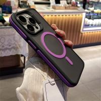 Para iPhone 16 Pro Max funda de teléfono con marco bicolor mate Magsafe de lujo para iPhone 12 13 14 15 11 Pro Max funda protectora magnética - details 15