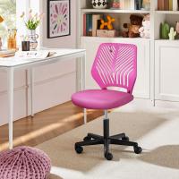 Silla Escritorio de Oficina Ergonómica Silla Giratoria Altura Ajustable sin Reposabrazos Asiento Malla Rosa - details 6