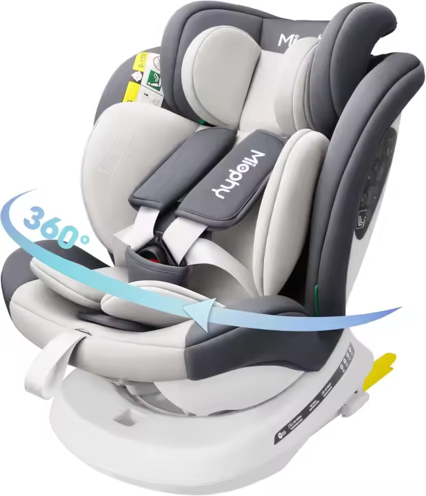 Silla de coche con Isofix giratoria 360 °   Grupo 0+/1/2/3, 0-12 años, 40-150 cm (Gris oscuro i-Size) - 1