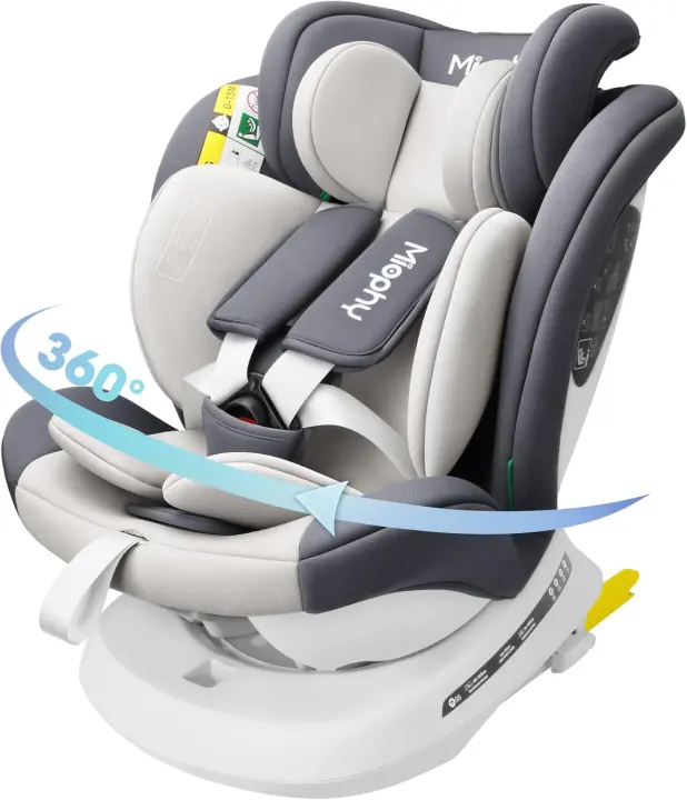 Silla de coche con Isofix giratoria 360 °   Grupo 0+/1/2/3, 0-12 años, 40-150 cm (Gris oscuro i-Size) - 1