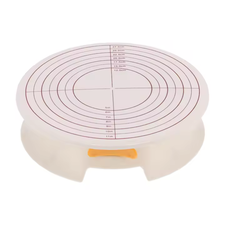 Plato giratorio de pastel de bricolaje, Soporte de pastel giratorio antideslizante, Herramienta de decoración de pasteles para hornear con escala - 1